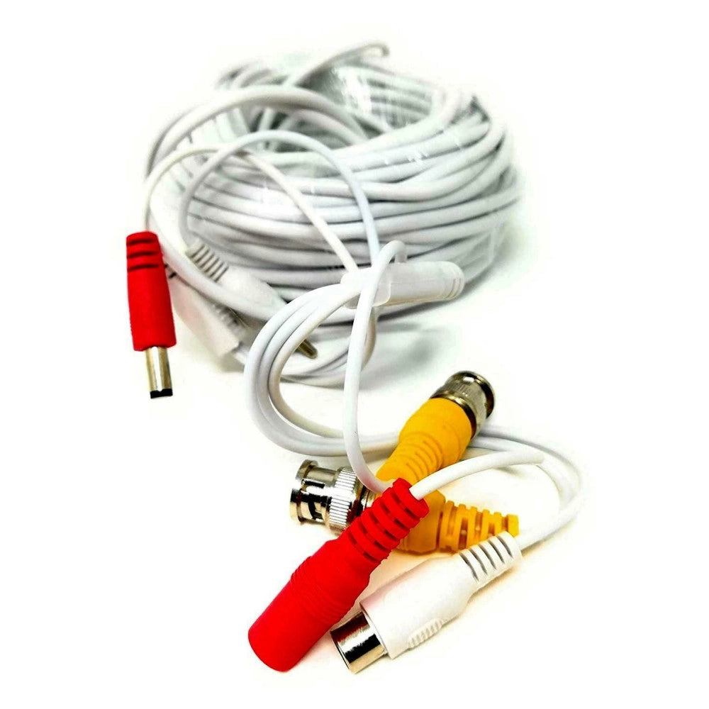 Trade Shop - Cavo Prolunga Audio Video Rca Bnc Da 50mt Per Dvr Telecamere Con Alimentazione -