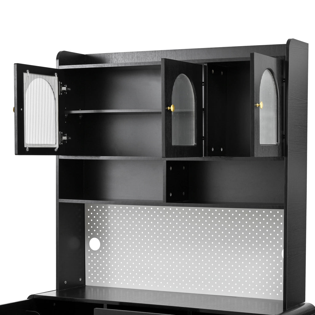 Credenza Alta con Cassetti e Gambe in Massello ¨C MINIMAL ¨C Nero