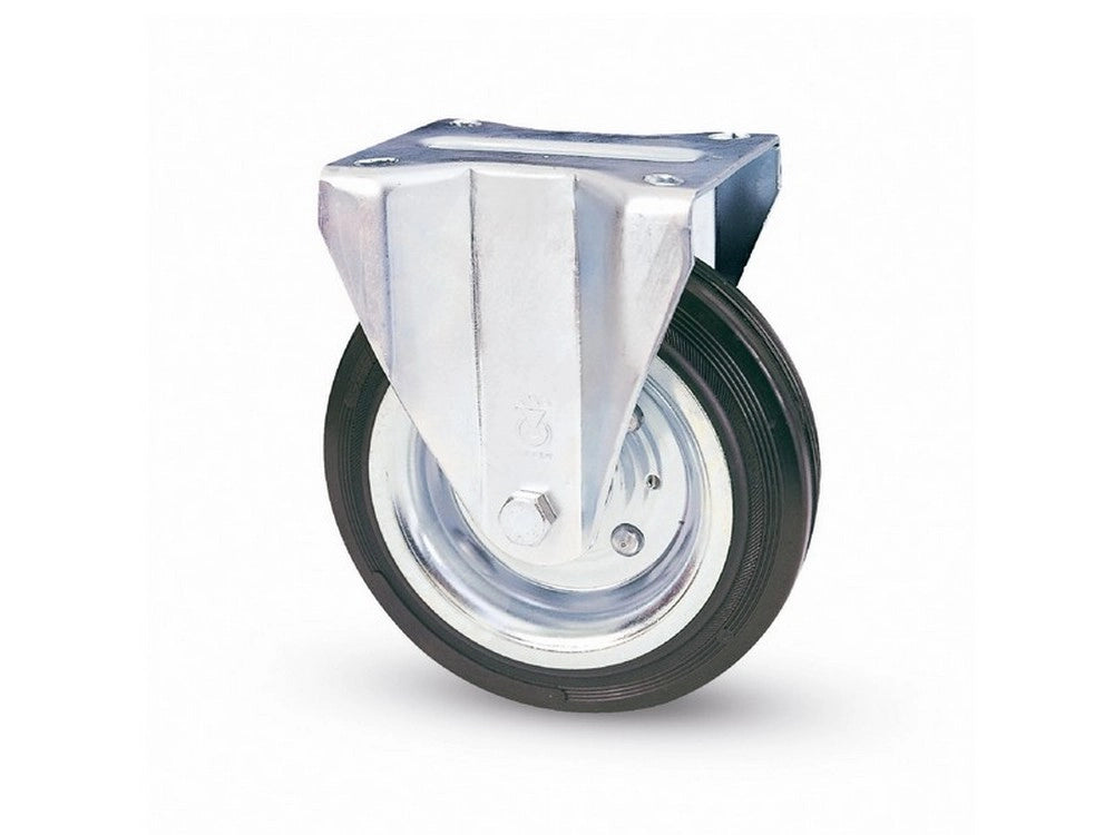 1pz ruota fissa per carrelli art.80a mm.180-piastra mm.100x85 cod:ferx.vit3131