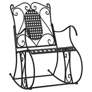 Panca da Giardino | Panchina a Dondolo 84 cm Nera in Acciaio
