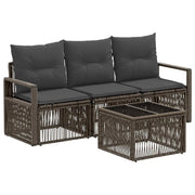 Set Divano da Giardino 4 pcs Grigio polyrattan 3435632