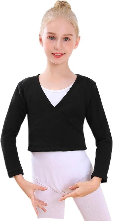 Giubbotto in Felpa a Maniche Lunghe per Bambine, Ragazze e Donne - Nero - Taglia S (90-110 cm)