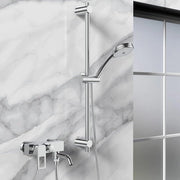 Stang per doccia elevabile con regolabile supporto per testa di doccia - asta di sostegno a goccia rotonda in acciaio inossidabile - 610 mm - accessori per la stanza da bagno