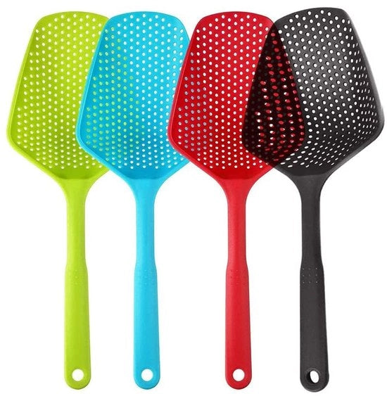 Set di 4 Zef Chefs - Fino Set di Scolapasta - Manico Lungo - Facile da Pulire - Risparmia Tempo e Energia - Scolapasta e Verga