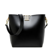 Borsa a tracolla da donna in vera pelle nera