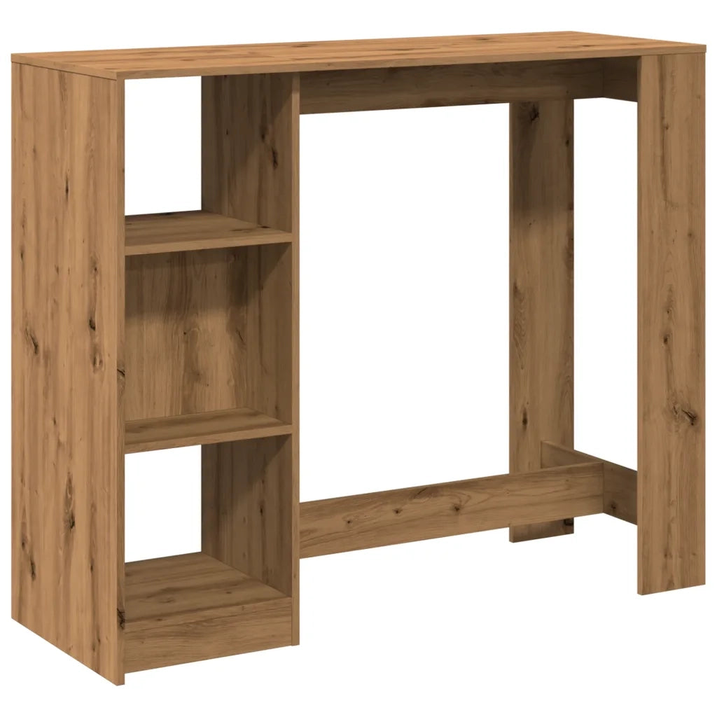 Tavolo Bar con Ripiano Rovere 124x46x103,5 cm Multistrato 854399