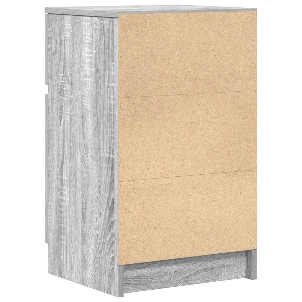 Set di 2 Comodini | Armadio da Notte | Mobiletto da notte Grigio Sonoma 39x35x65 cm in Legno Multistrato