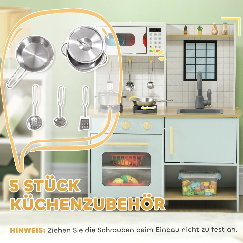 Cucina Giocattolo per Bambini ¨C zephmum ¨C Bl¨´, MDF, Acciaio, con Utensili