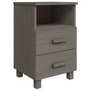Comodino | Armadio da Notte | Mobiletto da notte HAMAR Grigio Chiaro 40x35x62 cm Legno Massello di Pino