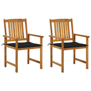 Sedie da Giardino con Cuscini 2 pz in Massello di Acacia cod mxl 75776