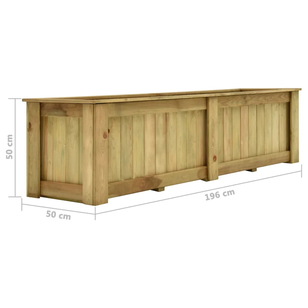 Fioriera rialzata per fiori e piante 196 cm legno di pino impregnato 02_0000845