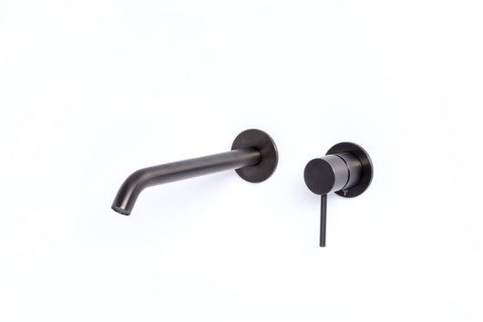 Rubinetto Miscelatore Monocomando a Parete Lavabo Nero Tevere