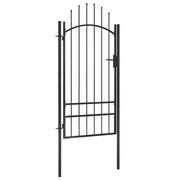 Cancello da Giardino in Acciaio 1x2,5 m Nero