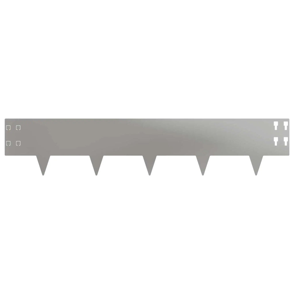 Bordura per Prato 20 pcs 100 x 20 cm Acciaio Argento 8008595