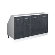 Mobile cucina sottotetto R-Line Calce nera/Bianco 140 cm Set di 2 carcasse armadio profondità 60 cm Vicco