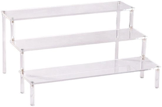 Display standard acrilico, tre strati di profumo, supporto per cupcake trasparente, grande supporto per oggetti, supporto per dessert da festa, mobile decorativo 30*20*15 cm
