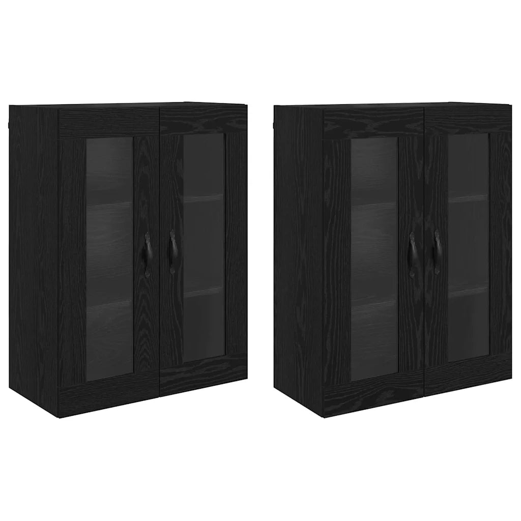 Armadi da Parete 2 pcs Rovere Nero 69,5 x 34 x 90 cm