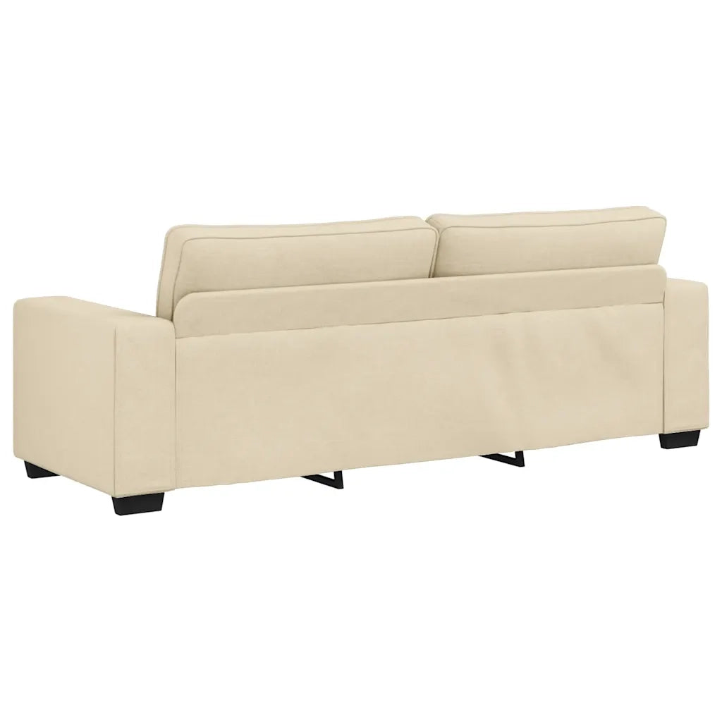 Set di Divani 2 pz con Cuscini Crema in Tessuto 3324738
