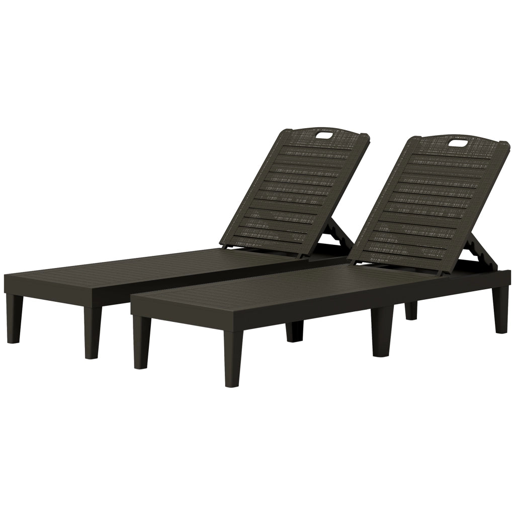 Lettino prendisole ¨C zephmum ¨C 2 pezzi, nero, 56x187x28 cm