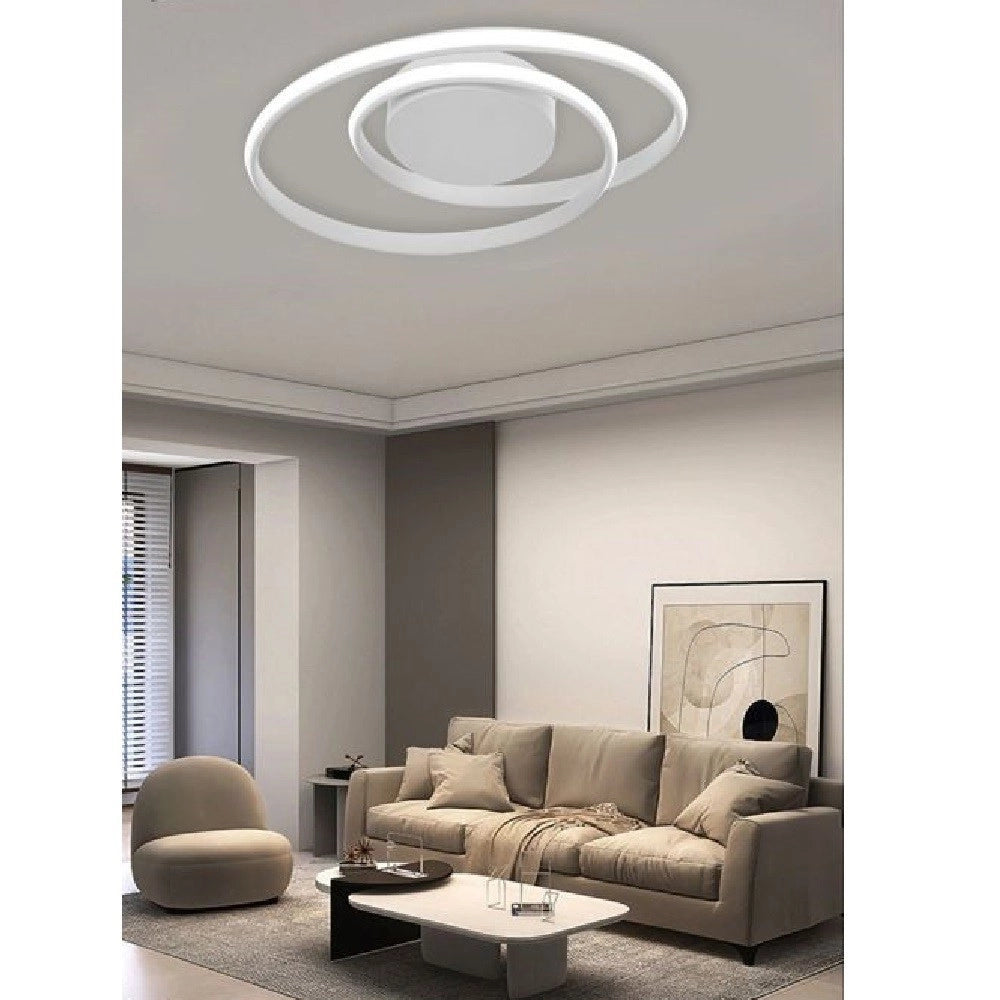Trade Shop - Plafoniera Da Soffitto Lampadario 32w Vortice Luce Fredda Naturale Calda Pn-20b -