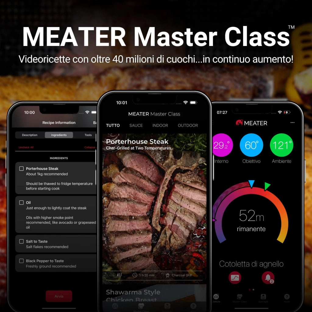 Pro / 2 Plus: il termometro intelligente per carne di nuova generazione, resistente al calore fino a 550 °C, ad alta portata, 100% impermeabile, tecnologia multi-sensore, per cucina e