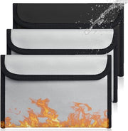 Set di Borse Documentali Resistenti al Fuoco da 3 - 205 x 12 cm - Impermeabili e Resistenti al Fuoco.