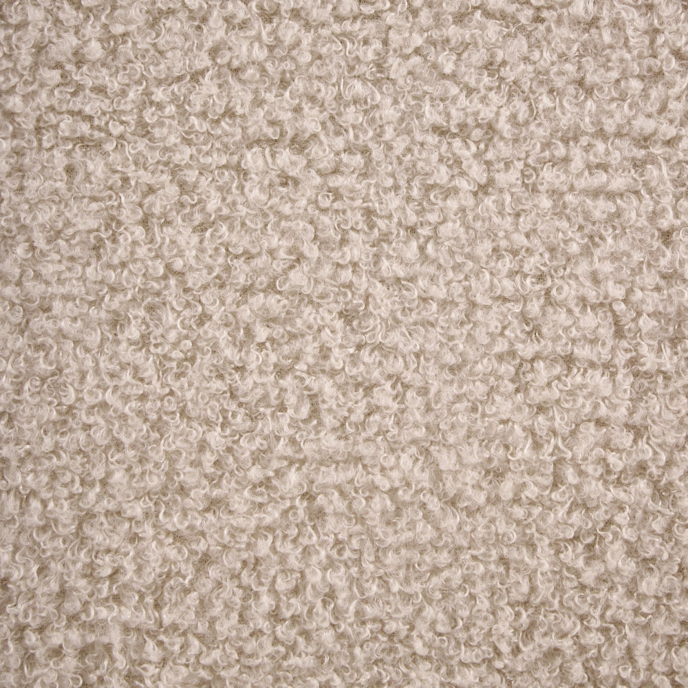 Sedia da sala da pranzo Rivestimento bouclé beige chiaro Base nera Struttura in ferro Design retrò