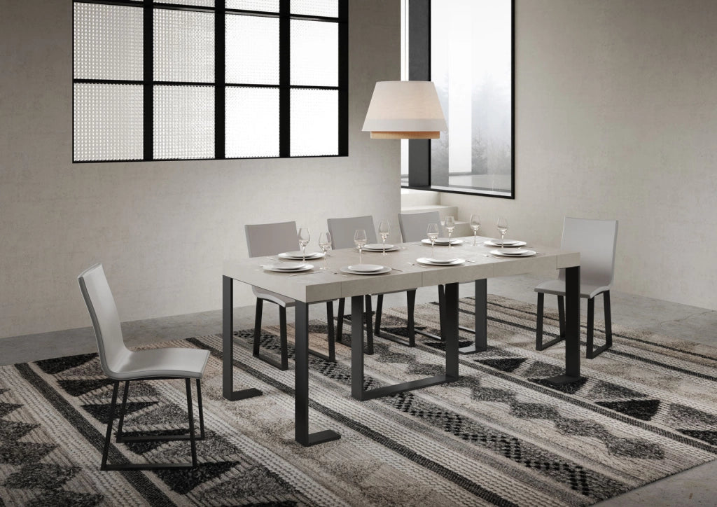 Consolle Allungabile 90-196x40x77 cm Futura Small Premium Cashmere Telaio Antracite