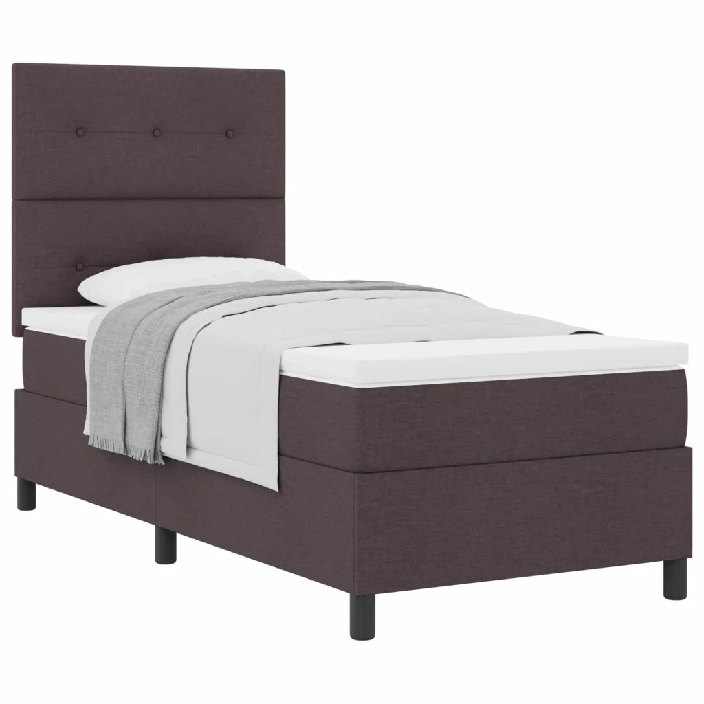Letto a molle con testiera Marrone Scuro 100 x 200 cm Tessuto 3339367