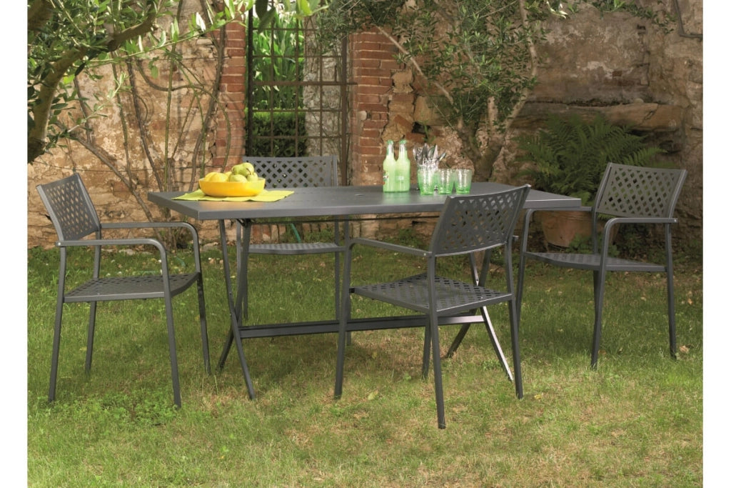 Tavolo da Giardino Pieghevole 160x80x75 cm in Acciaio RD Italia Hermes 160 Antracite