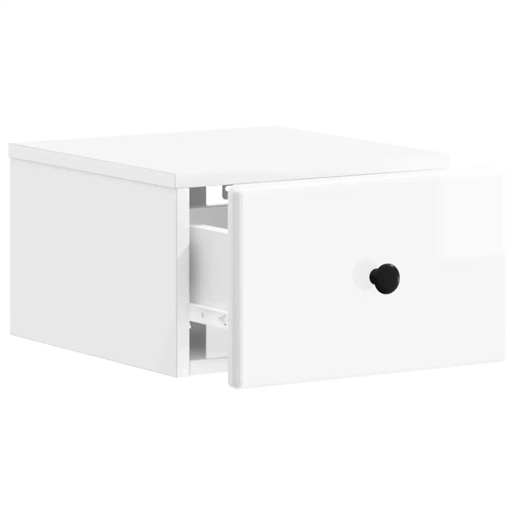 Mobiletto da notte a muro Bianco Lucido 34,5 x 33 x 20 cm 899113