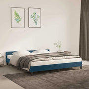 Giroletto con Testiera Blu Scuro 180x200 cm in Vellutocod mxl 95574