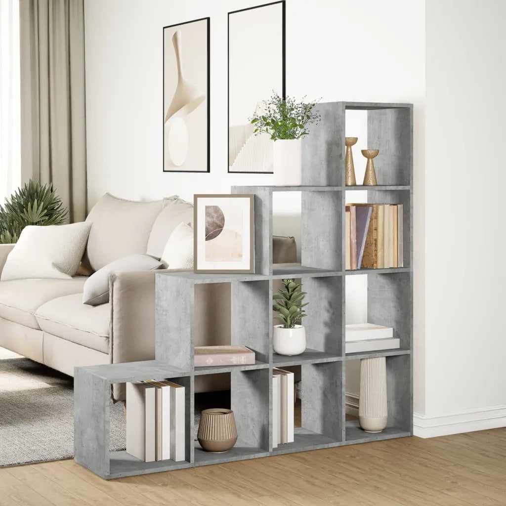 Libreria 4 Ripiani Grigio Cemento 131,5x29x131,5 cm Truciolato 857970