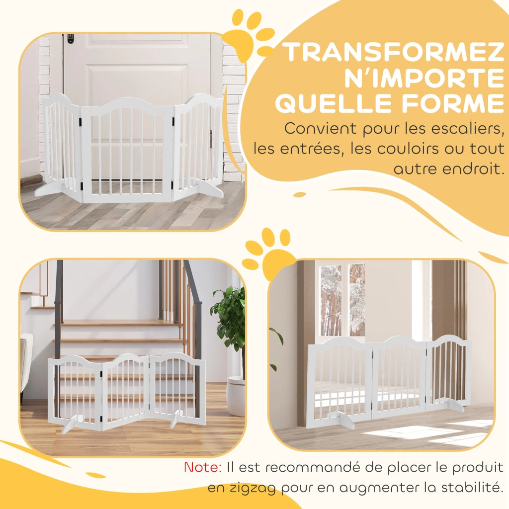 Barriera Sicurezza per Animali ¨C zephmum ¨C 154.5x61 cm Bianco Legno Massello