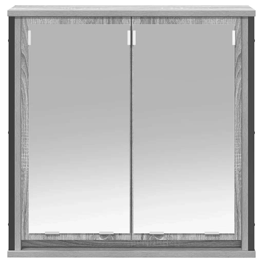 Pensile da Bagno con Specchio Grigio Sonoma 60x21x60 cm 861900