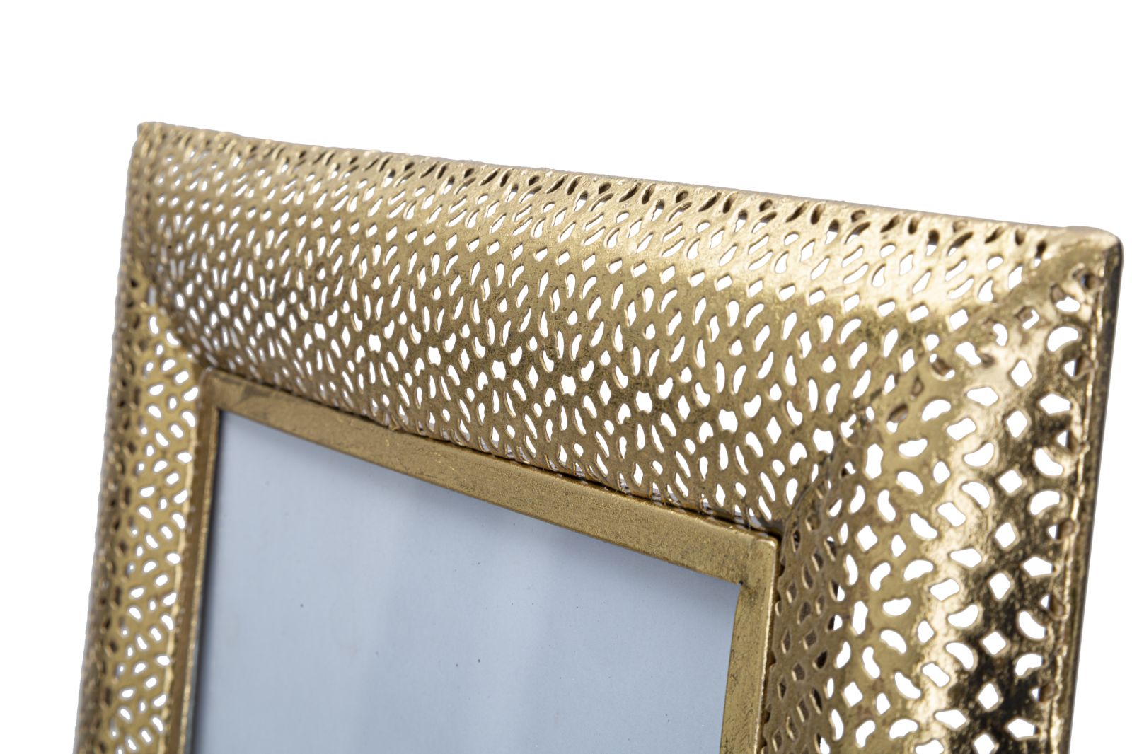 Cornice Glam Holes 31x16x36 cm in Ferro e Vetro Oro