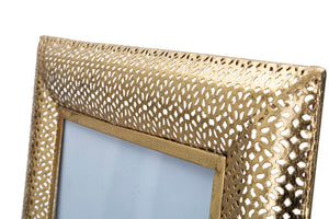 Cornice Glam Holes 31x16x36 cm in Ferro e Vetro Oro