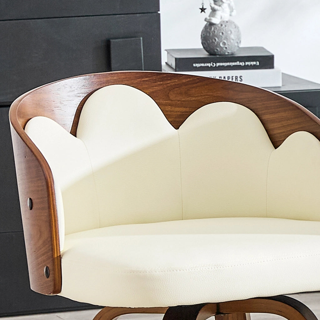 2 sgabelli da bar con schienale floreale, Bugholz, PU, poggiapiedi in metallo, design moderno