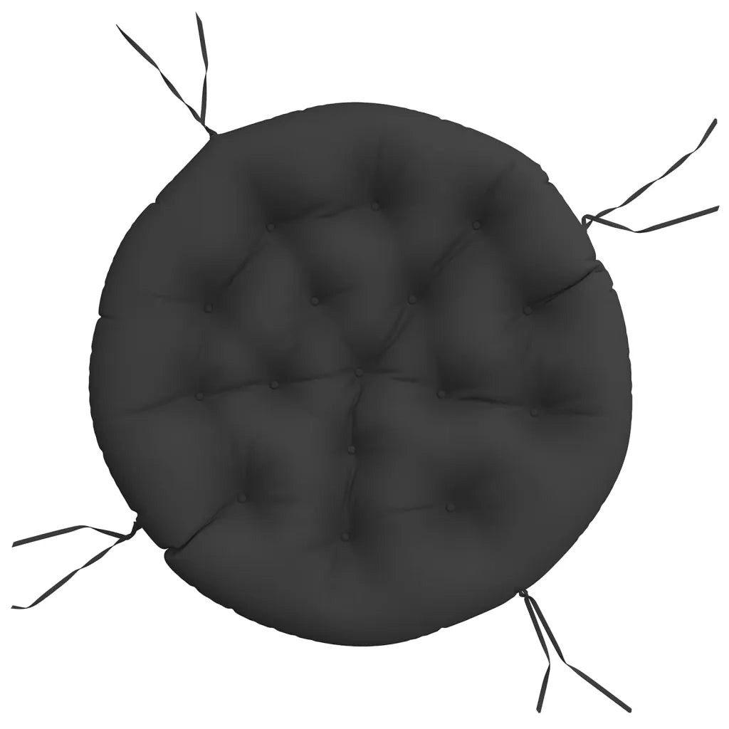 Cuscino Rotondo Nero Ã˜ 100x11 cm in Tessuto Oxford