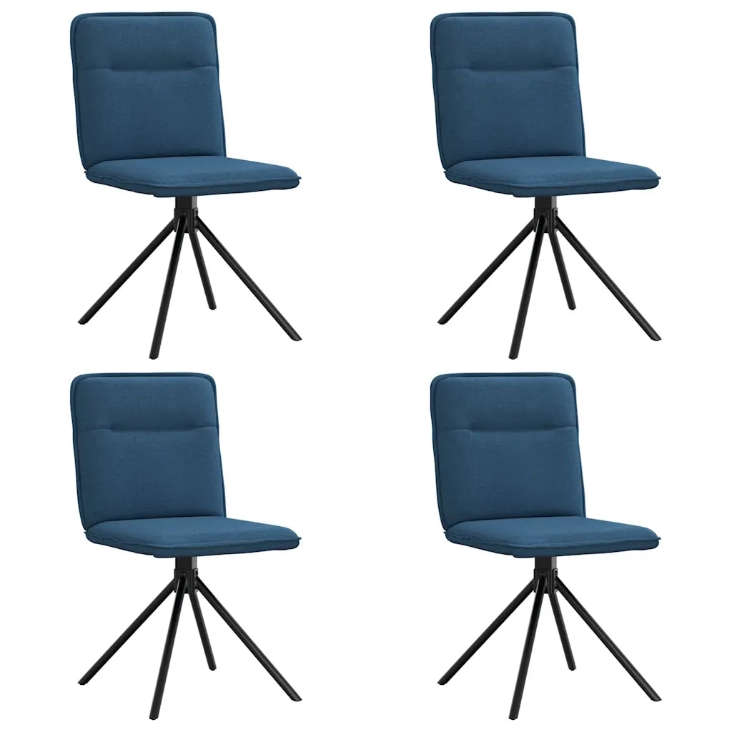 Sedie da Pranzo 4 pz Blu in Tessuto 3315340