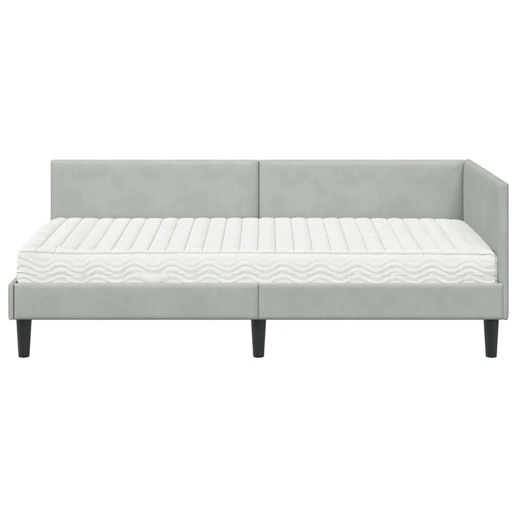 Struttura Letto Angolare con Materasso 2 pz-Giroletto con materasso Grigio chiaro 947206