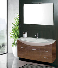 Mobile da Bagno Sospeso 108cm Mazzoni Manhattan Noce Scuro Frassinato