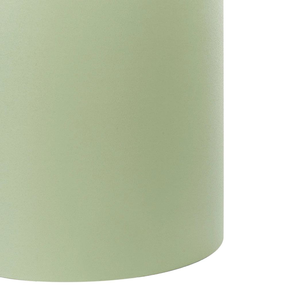 Set di 2 tavolini moderni in ferro opaco verniciato a polvere verde forma ovale soggiorno camera da letto moderna