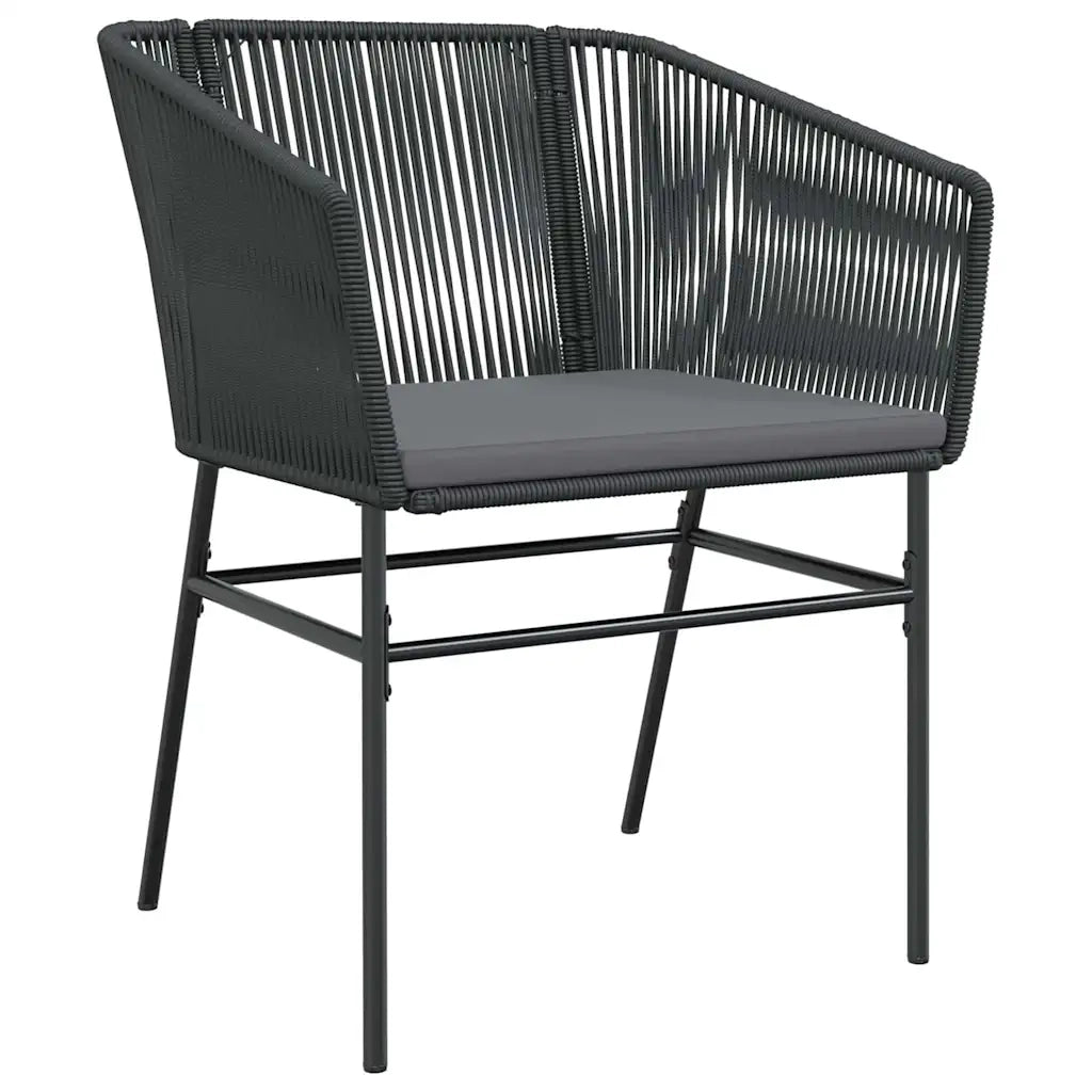 Set da Pranzo per Giardino con cuscino 5 pz | Set Salotto da Giardino Nero