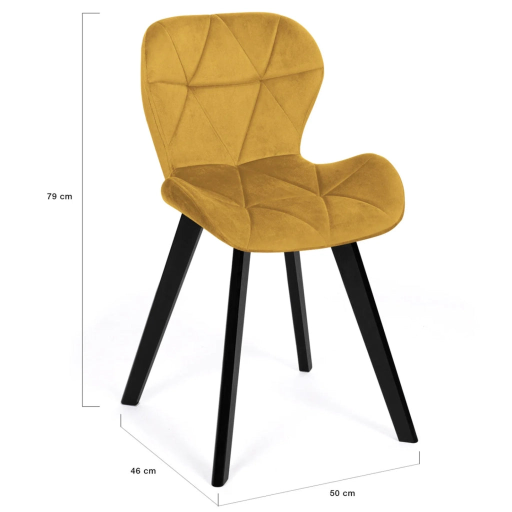 IDMarket - Set di 6 sedie ROBINE in velluto misto blu x2, grigio scuro x2, grigio chiaro e giallo