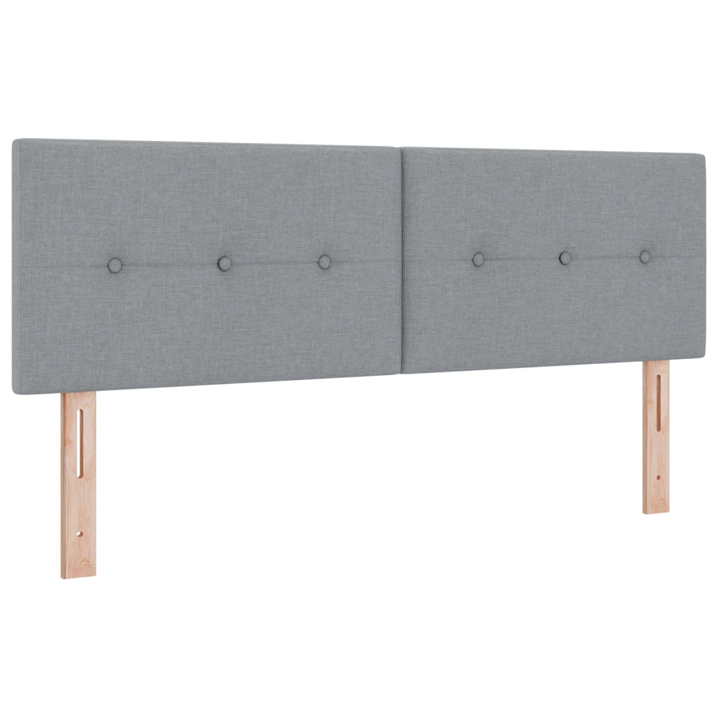 Letto con boxspring con materasso grigio chiaro 140x190 cm tessuto