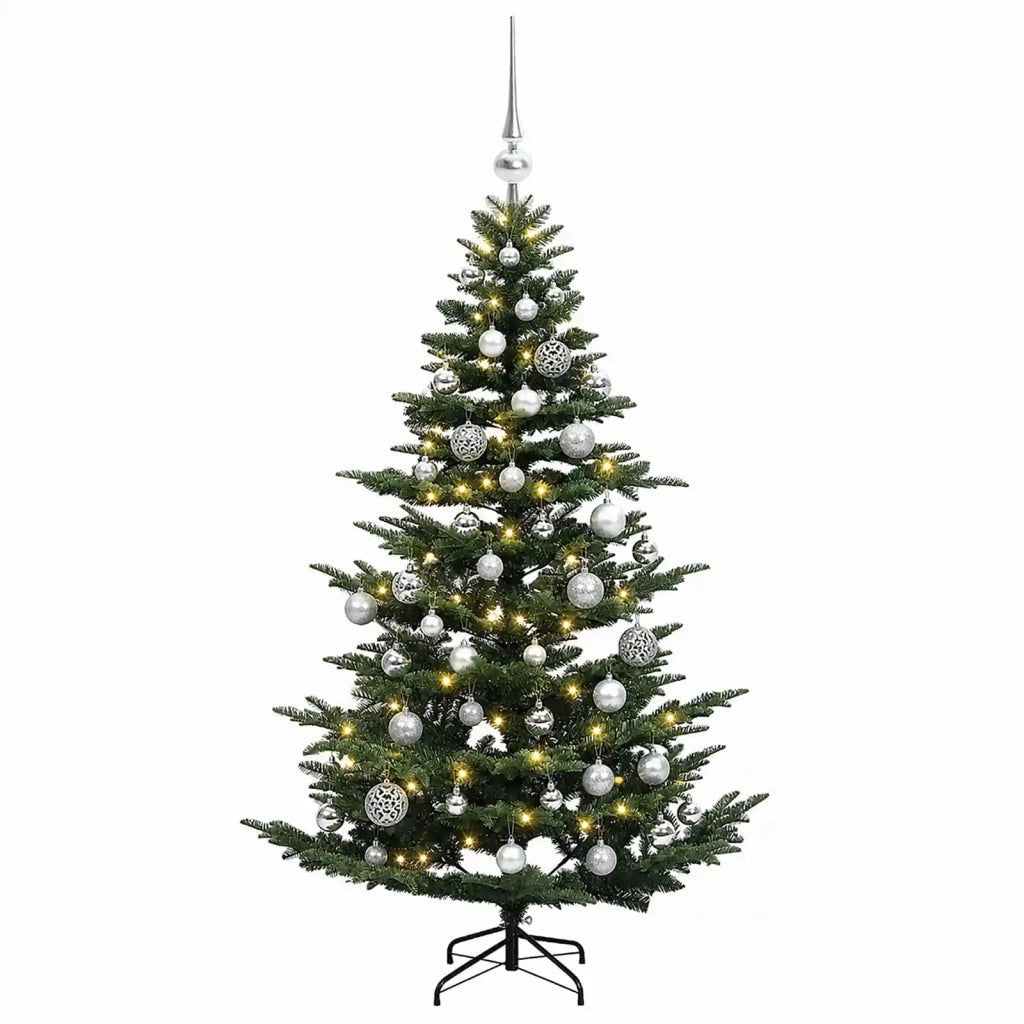 Albero di Natale artificiale con palline 150 cm 150 LED 3465956