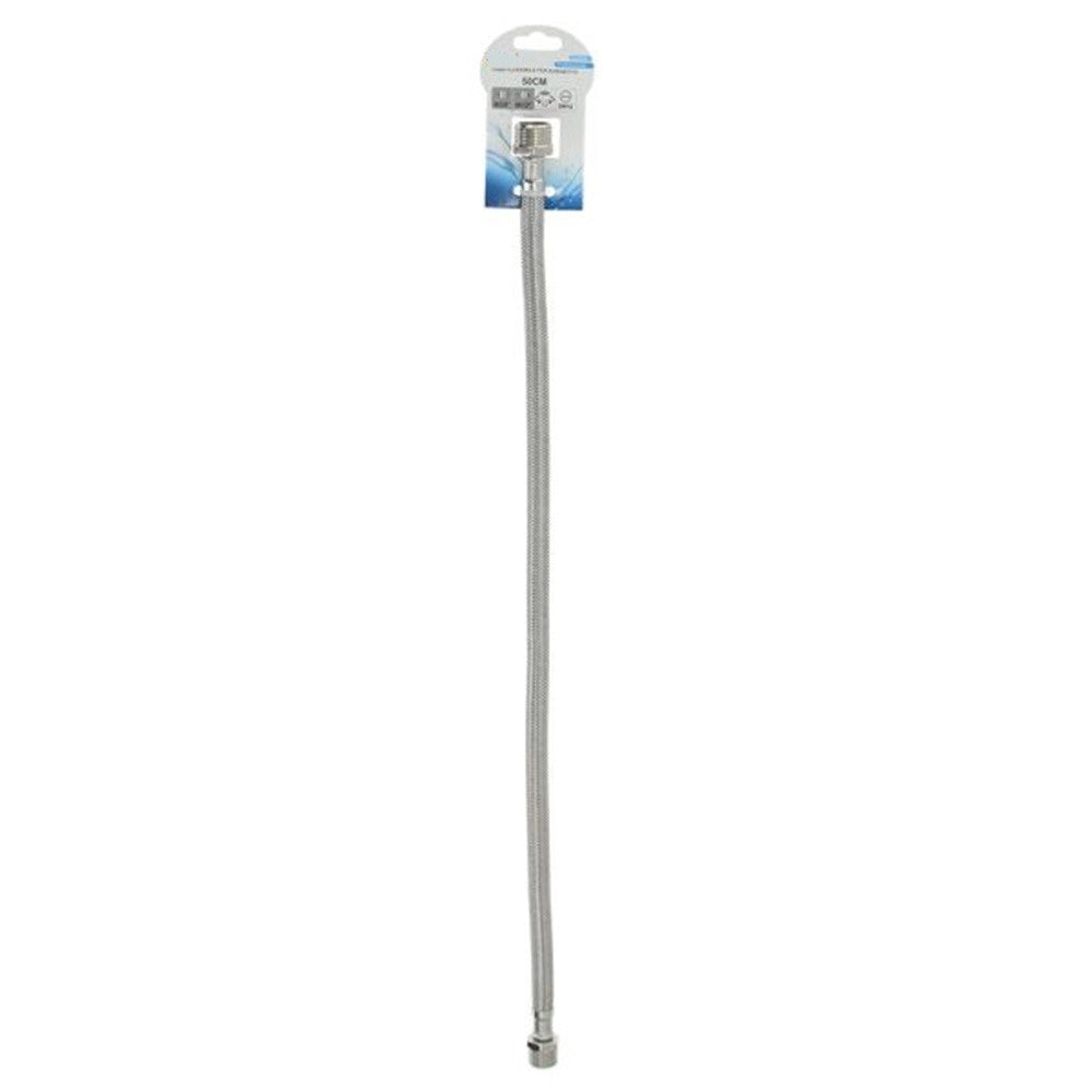 Trade Shop - Tubo Flessibile Flessibili Per Rubinetto Miscelatore Acqua øf3/8 X M1/2 Lungo 50 Cm 87479 -