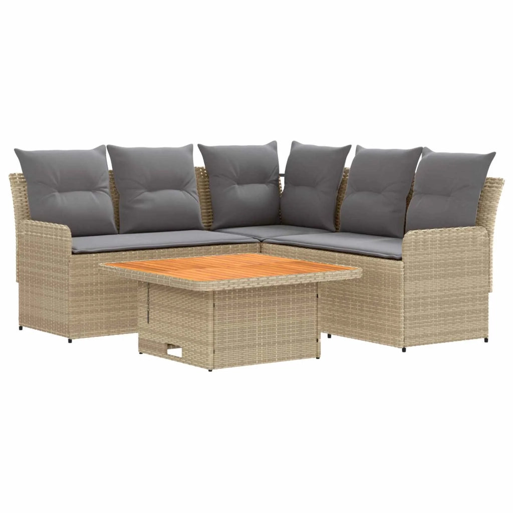 Set di Mobili 4 pz Beige e Grigio Chiaro Rattan in PE 3422177