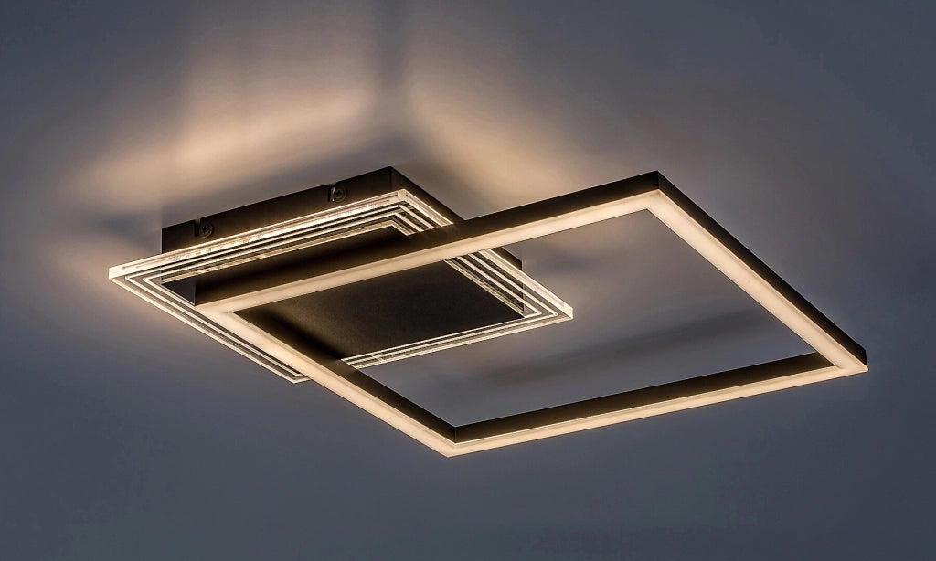 Plafoniera LED quadrata nera 24W 3000K Rabalux Ottavia